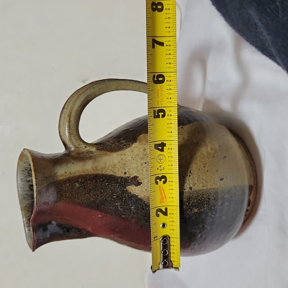 Rustic Multicolor Ceramic Pitcher - Picture 2 of 4